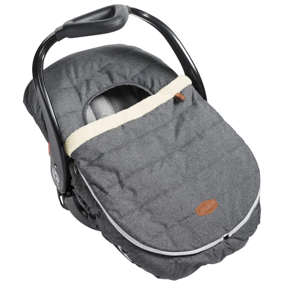 JJ Cole Infant Car Seat Cover With Fleece Lining & Elastic Fit Cold Weather Gray